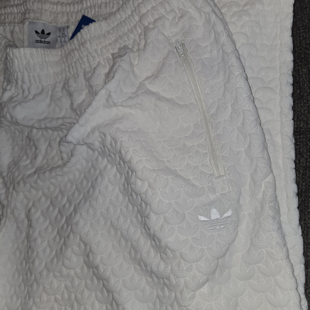 Mens Adidas Textured Monogram Tracksuit White/Blue XL/ Forum Sneaker Combo Sz 12 - Picture 6 of 17